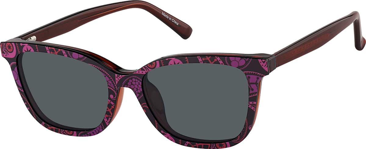 Angle view of Lentes de Sol magnéticas Clip-On estilo ojo de gato 504918 in Rojo