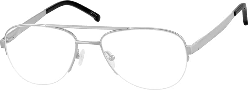 Angle view of Titanium Aviator Glasses 521711 in Silver