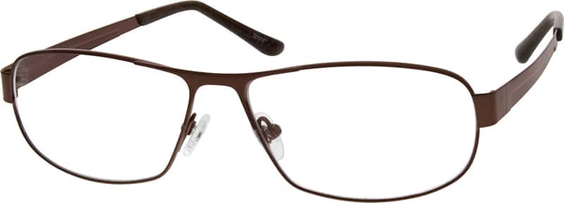 Angle view of Titanium Aviator Glasses 523715 in Brown
