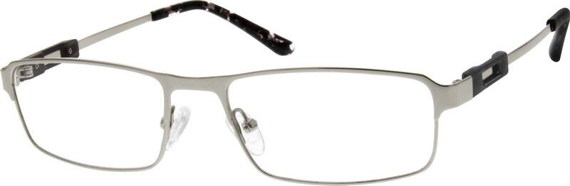 Angle view of Titanium Rectangle Glasses 523911 in Silver