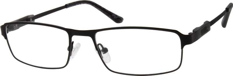 Angle view of Titanium Rectangle Glasses 523921 in Black