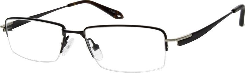 Angle view of Titanium Rectangle Glasses 524512 in Black