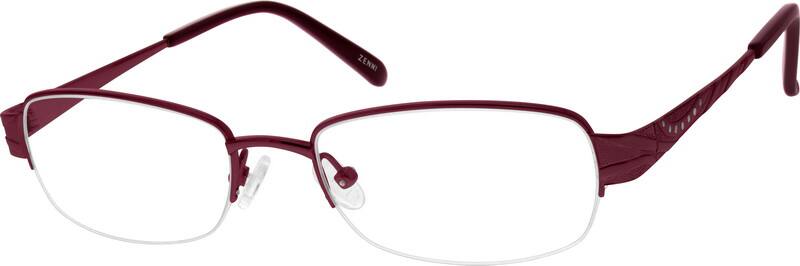 Angle view of Titanium Oval Glasses 524618 in Red