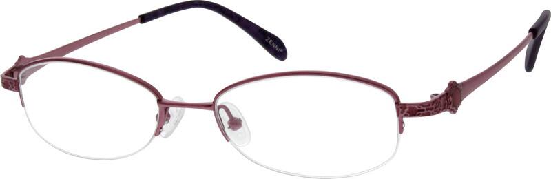 Angle view of Titanium Oval Glasses 525817 in Purple