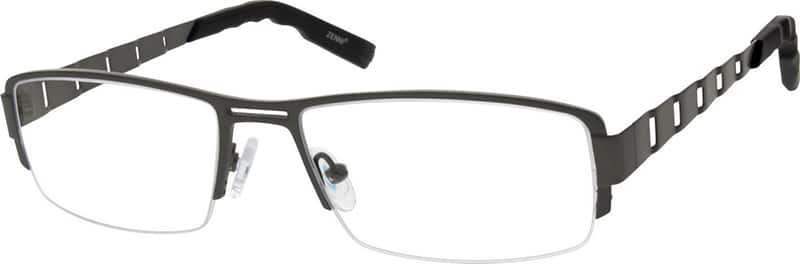 Angle view of Titanium Rectangle Glasses 526712 in Gray