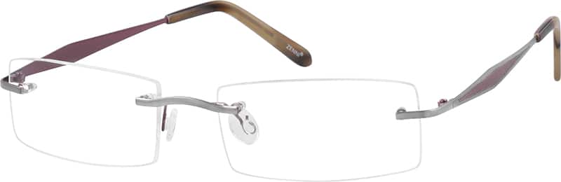 Angle view of Titanium Rimless Glasses 527012 in Gray