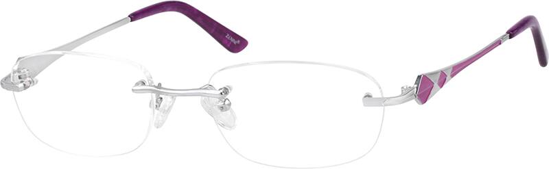 Angle view of Titanium Rimless Glasses 527111 in Silver
