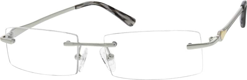 Angle view of Titanium Rimless Glasses 527611 in Silver