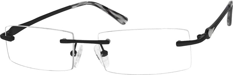 Angle view of Titanium Rimless Glasses 527621 in Black