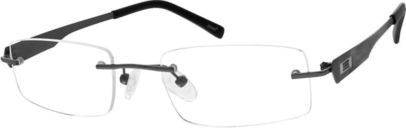 Angle view of Titanium Rimless Glasses 527912 in Gray