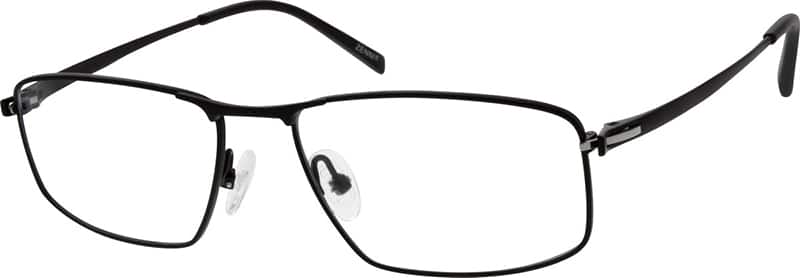 Angle view of Titanium Rectangle Glasses 529021 in Black