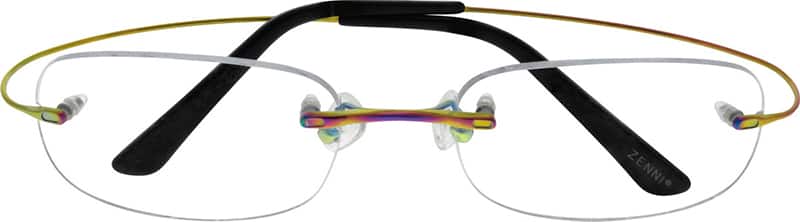 Angle view of Titanium Rimless Glasses 529129 in Multicolor