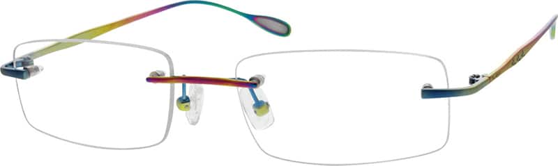 Angle view of Titanium Rimless Glasses 529529 in Multicolor