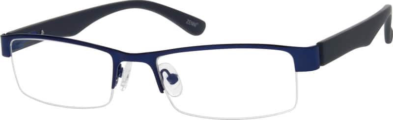 Angle view of Rectangle Glasses 530116 in Blue