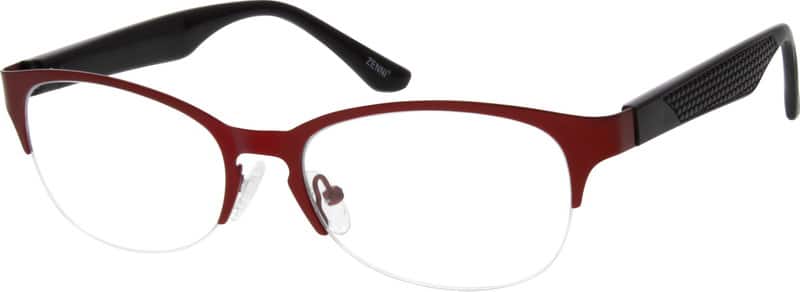 Angle view of Oval Glasses 530318 in Red