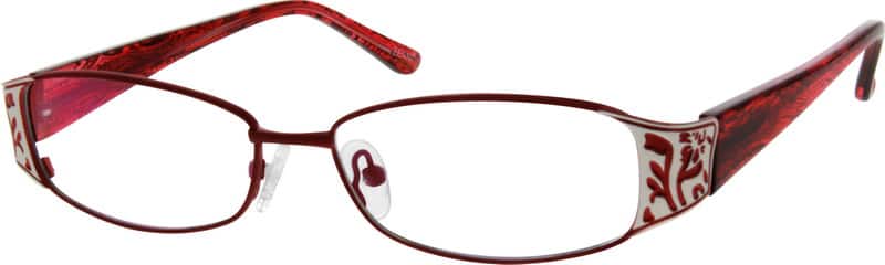 Angle view of Rectangle Glasses 531018 in Red