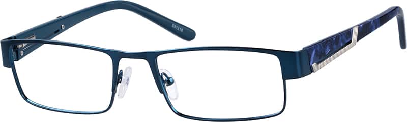 Angle view of Rectangle Glasses 531216 in Blue