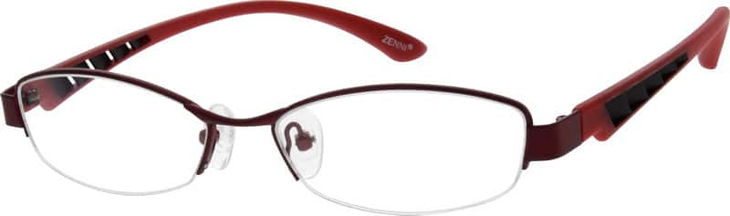 Angle view of Rectangle Glasses 531518 in Red