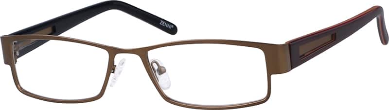 Angle view of Rectangle Glasses 532215 in Brown