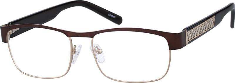 Angle view of Rectangle Glasses 535215 in Brown