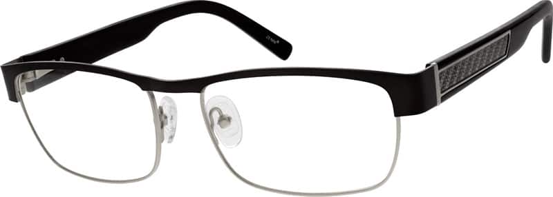 Angle view of Rectangle Glasses 535221 in Black