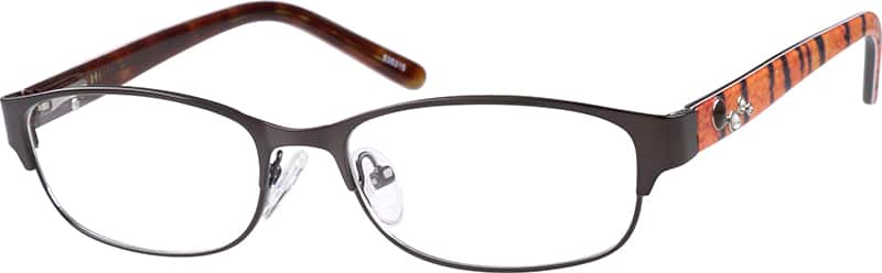 Angle view of Oval Glasses 535315 in Brown