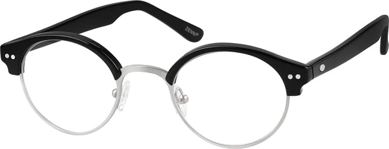 Angle view of Kids’ Round Glasses 536621 in Black