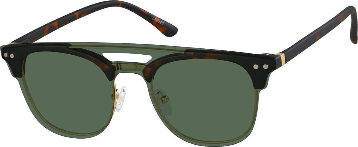 Angle view of Browline Magnetic Snap-On Set 542525 in Tortoiseshell