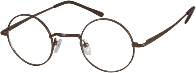 Angle view of Round Glasses 550015 in Brown