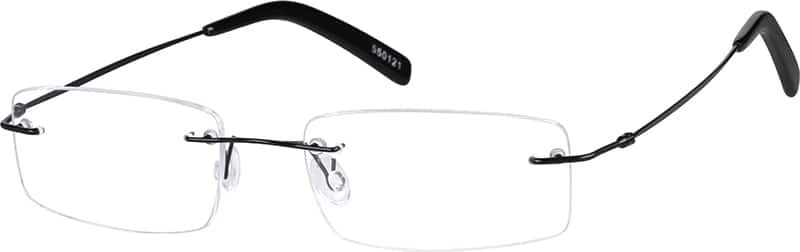 Angle view of Rimless Glasses 550121 in Black