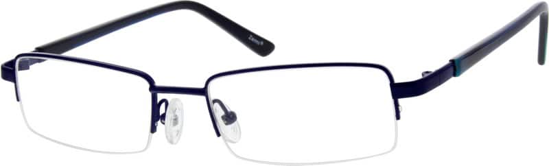 Angle view of Rectangle Glasses 555116 in Blue