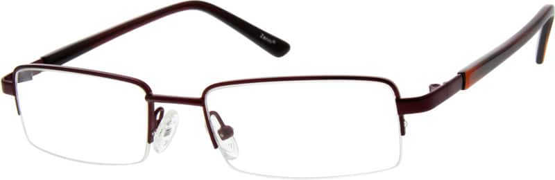 Angle view of Rectangle Glasses 555118 in Red