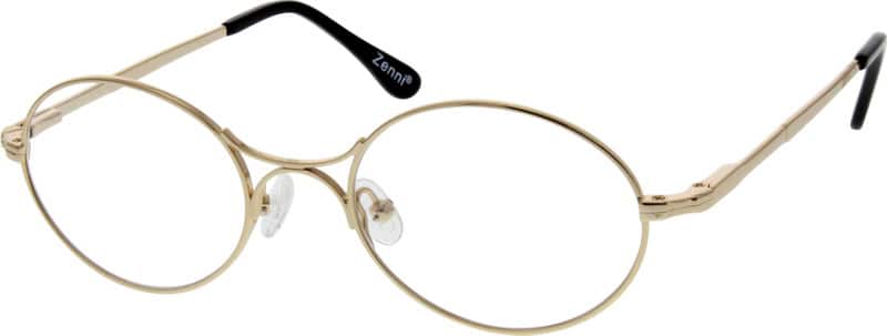 Angle view of Round Glasses 555514 in Gold