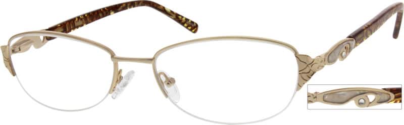 Angle view of Oval Glasses 557214 in Gold