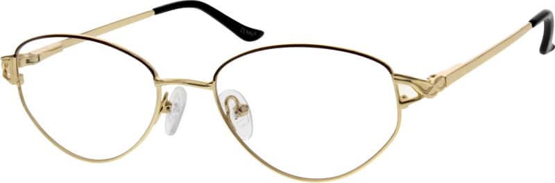 Angle view of Oval Glasses 557614 in Gold