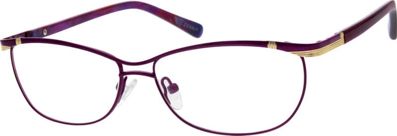 Angle view of Oval Glasses 558217 in Purple
