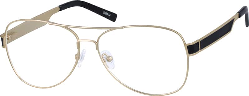 Angle view of Aviator Glasses 559614 in Gold