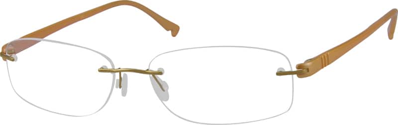 Angle view of Titanium Rimless Glasses 570514 in Gold