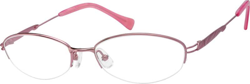 Angle view of Titanium Oval Glasses 575119 in Pink