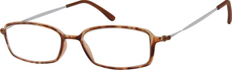 Angle view of Titanium Rectangle Glasses 576525 in Tortoiseshell