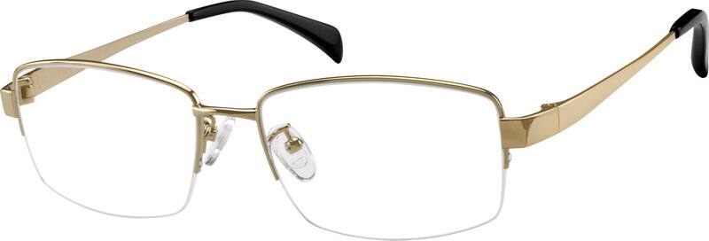 Angle view of Titanium Rectangle Glasses 577814 in Gold
