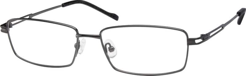 Angle view of Titanium Rectangle Glasses 578612 in Gray