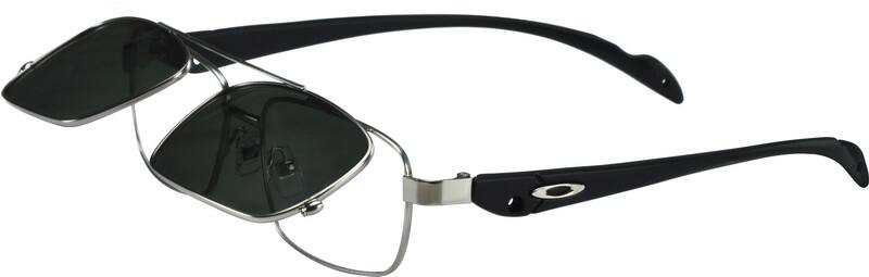 Angle view of Stainless Steel Full-Rim Frame with Sunlens and Flexible Plastic Temples 585811 in Silver