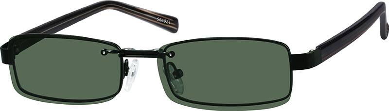 Angle view of Montura de aleación de metal con lente de sol magnética polarizada a presión y patillas de acetato de diseño 586921 in Negro