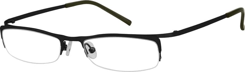 Angle view of Rectangle Glasses 590221 in Black
