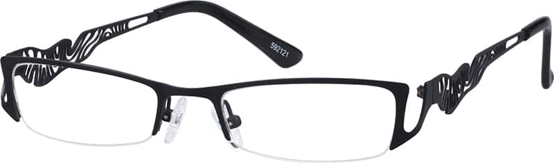Angle view of Rectangle Glasses 592121 in Black