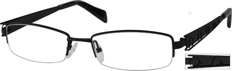 Angle view of Rectangle Glasses 592621 in Black