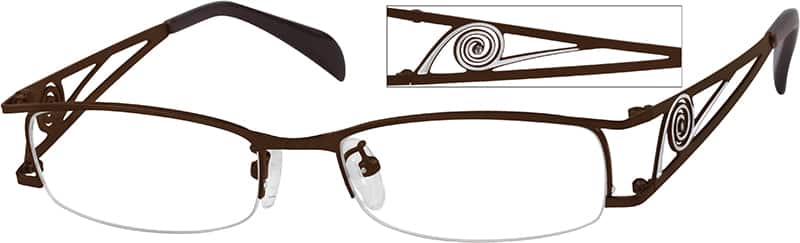 Angle view of Oval Glasses 592915 in Brown