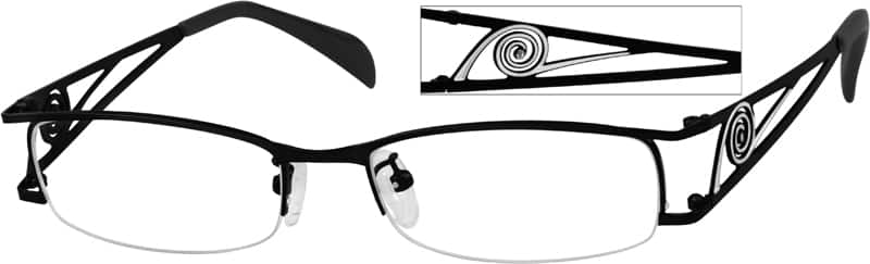 Angle view of Oval Glasses 592921 in Black