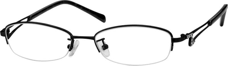 Angle view of Oval Glasses 595721 in Black